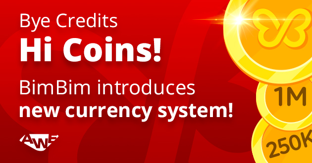 BimBim changes currency - Hello coins! Goodbye credits! 