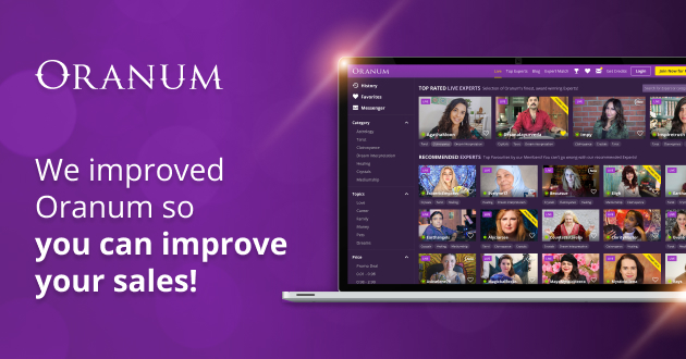 We improved Oranum so you can improve your sales!